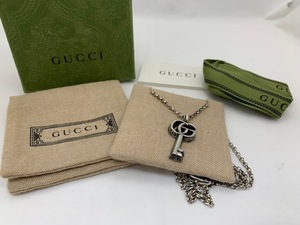 ☆1円スタート☆ 【GUCCI グッチ】 ダブルG キーネックレス キーチャーム シルバー Ag925 アラベスク 鍵 希少　◆23083