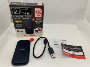 ☆1000円スタート☆ SanDisk SDSSDE30-480G 480GB USB3.2Gen2 SSD 外付け 読出最大520MB/秒 ポータブルSSD Win Mac PS4 ◆23422