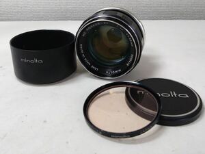 MINOLTA ミノルタ カメラレンズ MC ROKKOR-PF 1:1.4 f=58mm 専用ケース付き レンズキャップ レンズフード 中古品 動作未確認