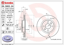 ブレンボ ブレーキディスク フロント左右セット ルーテシア(クリオ)II BK4M/BK7M 09.5802.21 brembo BRAKE DISC ブレーキローター_画像2