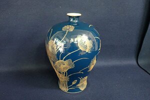 ★022991 中国？ 康熈幸亥中和堂製 花絵 花瓶 花入 高さ27.5cm ★