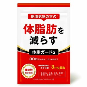 体脂ガードα 30日分 体脂肪を減らす サプリ エラグ酸 カルニチン BCAA 内臓脂肪 皮下脂肪 体脂肪 シボヘルシ ナイシ サポート ヘルプ