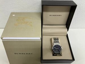 1円〜BURBERRY バーバリー BU1360 50M/165 FEET 時計 チェーン ベルト アナログ クォーツ メンズ 高級 オシャレ ウォッチ 箱 コマ 売り切り