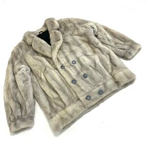 【貂商】h2402 メンズ サファイアミンク ハーフコート デザインコート セミロング ミンクコート 貂皮 mink身丈 約70cm