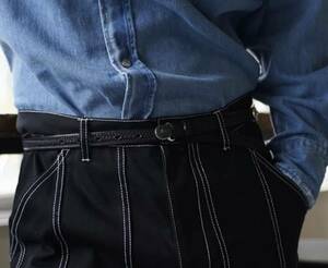  希少サイズ　PORTER CLASSIC　コンチョベルト　ポータークラシック XL ネイビー　インディゴ　CONCHO BELT W/One Silver Concho - NAVY