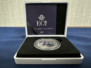 2021 ドミニカ シセロ・オウム 1OZ カラー銀貨 31.1g プルーフ銀貨 999 SILVER 中古 美品