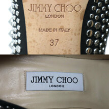 JIMMY CHOO ジミーチュウ スタッズ パンプス ブラック 37 レディース 中古_画像9