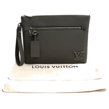 LOUIS VUITTON ルイ・ヴィトン テイクオフポーチ クラッチバッグ アエログラム カーキ M81735 メンズ 中古 極美品_画像7