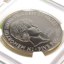 【★ダイアナ妃追悼記念 白銅貨】1999年 イギリス 5ポンド Princess Diana NGC MS69 英国ロイヤルミント発行 ダイアナ妃追悼メモリアル硬貨_画像1