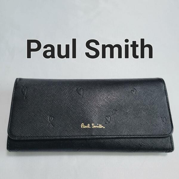 Paul Smith ポールスミス スミシーハート 長財布 2つ折り ブラック