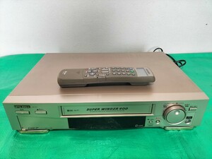 送料無料☆三菱 S-VHSビデオデッキ HV-S77 リモコン付☆動作品 MITSUBISHI