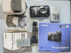 【美品】【送料無料】Canon キヤノン PowerShot SX260 HS 《元箱+付属品全て＋オマケ付》