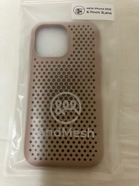 未開封iPhone 14 Pro Max 3眼 AndMesh メッシュiPhoneケース ライトベージュ 41-947661