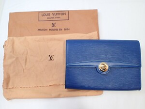 k4024 / LOUIS VUITTON ルイヴィトン エピ アルシュ 2WAY ショルダーバッグ クラッチ セカンドバッグ M52575 トレドブルー 青 袋付 現状品