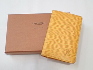 k4022 / 美品 LOUIS VUITTON ルイヴィトン エピ オーガナイザー ドゥポッシュ カードケース 名刺入れ M63589 イエロー 黄色 箱付 現状品