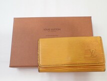 k4020 / LOUIS VUITTON ルイヴィトン エピ ミュルティクレ4 4連 M63829 キーケース イエロー 黄色 箱付 現状品_画像1