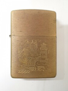 k4453 / オイル ライター Zippo ジッポ 帆船 灯台 ゴールド シルバー たばこ 喫煙 現状品