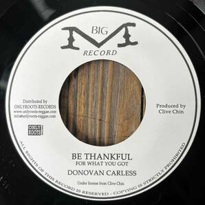 ★新品！1975！人気のWILLIAM DeVAUGHN mellow cover！Lovers！【Donovan Carless - Be Thankful】7inch BIG M / Onlyroots FRA Reissueの画像1