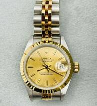 美品 ロレックス ROLEX オイスターパーペチュアル デイトジャスト レディース 69173 K18YG SS 腕時計 レディース 自動巻き 腕時計 稼働品 _画像1