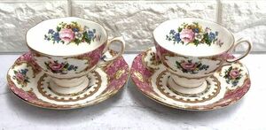 ROYAL ALBERT ロイヤルアルバート ledy carlyle レディーカーライル カップ&ソーサー 2客セット fah 2S260