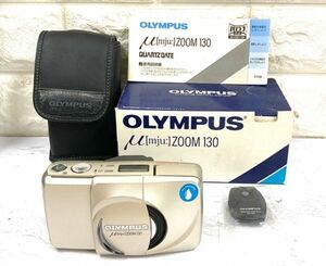 OLYMPUS μ[mju:] オリンパス ミュー ZOOM 130 38-130mm コンパクトフィルムカメラ シャッター フラッシュのみ確認 fah 3A762