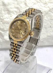 ROLEX ロレックス OYSTER PERPETUAL オイスター ペチュアル DATEJUST デイトジャスト 69173G ダイヤ10石 レディース腕時計 不動 fah 2S221