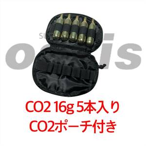 自転車用 CO2ボンベ ガスボンベ 5本セット ポーチ付き 16g CO2 インフレーター対応 レザイン TNI AIRBONE トピーク ゴリックス