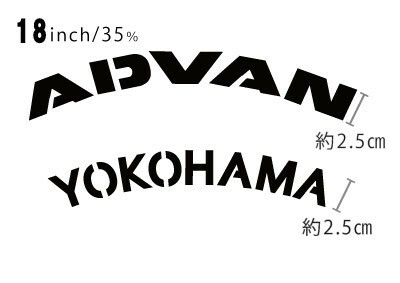 タイヤレター　抜き文字　文字・タイヤインチごとにサイズ変更可能です。　ADOVAN　MICHELIN PILLERI YOKOHAMA 