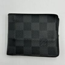 ルイヴィトン LOUIS VUITTON ダミエ グラフィット ポルトフォイユ パンス マネークリップ メンズ 本革 レザー 黒 ブラック 二つ折り 財布_画像2