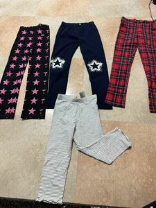 スパッツ レギンス ズボン パンツ まとめ売り サイズ140 女の子 キッズ 子供 タータンチェック baby doll GAP H&M 星柄 ボーダー 裏起毛 