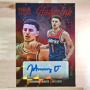25枚限定 ジョニー・デイビス 2023-24 Panini NBA Hoops Hoops Ink Johnny Davis Auto 05/25 ウィザーズ 直筆サインカード 