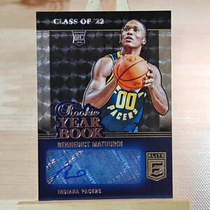 ベネディクト・マサリン 2022-23 Panini Donruss Elite Yearbook Bennedict Mathurin Rookie Auto RC 直筆サインカード ペイサーズ