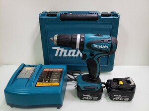 ◎ makita/ マキタ　充電式振動ドライバドリルDC14.4V 　HP440D 純正バッテリー２個、ケース付き　中古完動品