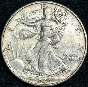 【アメリカ銀貨】(1946年銘 12.5g 直径30.5mm)