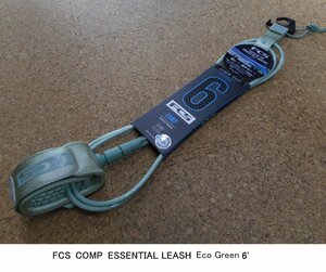 送料無料（一部除く）▲FCS COMP Leash 6ft　Eco Green (新品)リーシュコード