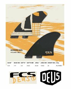 送料無料▲FCS II Deus Modern Keel PG Fins 新品