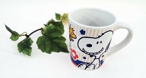 SNOOPY MUG CUP スヌーピー マグカップ 「スマイル」　SNOOPY COFFEE CUP ピーナッツコーヒーマグカップ 青箱