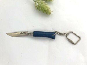 フランス製 オピネル ステンレスナイフ キーホルダータイプ ネイビー　OPINEL オピネルナイフ ミニナイフ