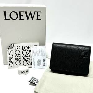  beautiful goods 23 year buy LOEWE Loewe soft gray n car fTRIFOLD Try folding wallet three folding purse compact purse black black 