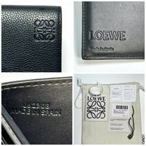 美品 23年購入 LOEWE ロエベ ソフトグレインカーフ TRIFOLD トライフォールド ウォレット 三つ折り 財布 コンパクト 財布 ブラック 黒_画像10