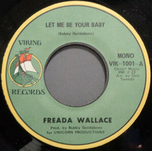 【SOUL 45】FREDA WALLACE - LET ME BE YOUR BABY / LOVE DON'T GROW ON TREE (s240206030) 