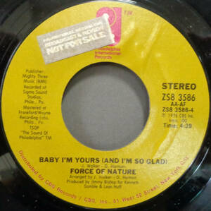 【SOUL 45】FORCE OF NATURE - BABY I'M YOURS (AND I'M SO GLAD) / DO IT (LIKE YOU AIN'T GOT NO BACKBONE) (s240217032)