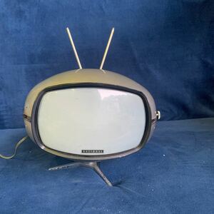 岸170 1円〜 通電確認済 希少 National ナショナル TR-603A スペースエイジ トランジスター式 マイクロテレビ 現状品