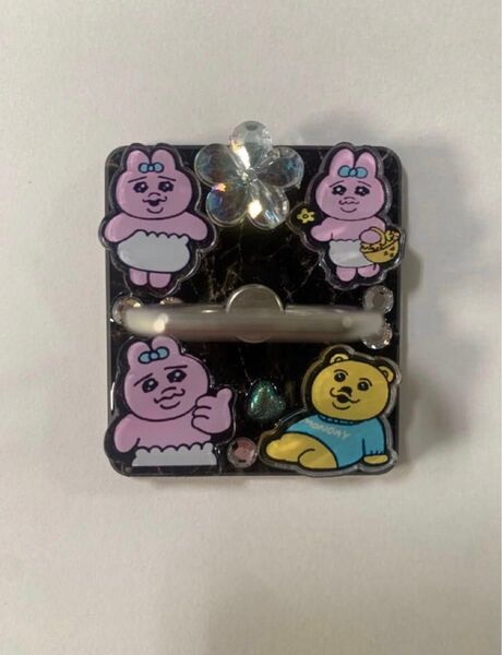 《新品》おぱんちゅうさぎ スマホリング ブラック