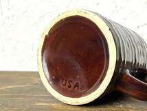 ビンテージ トールマグ ブラウンカラー マグカップ キッチンウェア キッチン雑貨 インテリアアイテム アメリカ 陶器 USA_画像8