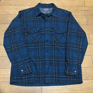 PENDLETON 50s オンブレ チェック ウールシャツ ビンテージ オープンカラー ヴィンテージ 