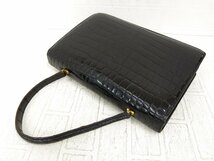 ◆超美品◆GUCCI オールド グッチ◆シャイニング クロコダイル 本 ワニ 革◆ハンド バッグ◆黒 G金具◆イタリア製◆ヴィンテージ◆A3879_画像4