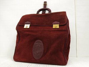 ◆Cartier カルティエ◆マスト◆ロゴ型押し◆スエード カーフ レザー 本革◆ハンド バッグ◆ボルドー ゴールド金具◆ヴィンテージ◆A3872