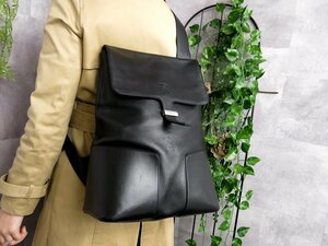 超美品●LOEWE ロエベ●アナグラム●ロゴ型押し●カーフ レザー 本革●ワンショルダー バッグ●黒●肩掛け●A4 収納 書類 かばん●Js44104