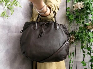 超美品●BOTTEGA VENETA ボッテガ ヴェネタ●チェルボ●カーフ レザー 本革●2way ハンド ショルダー バッグ●ブラウン●斜め掛け●Js43976